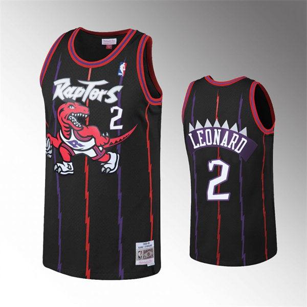 Men's Toronto Raptors #2 Kawhi Leonard Black Hardwood Classics Reload Jersey